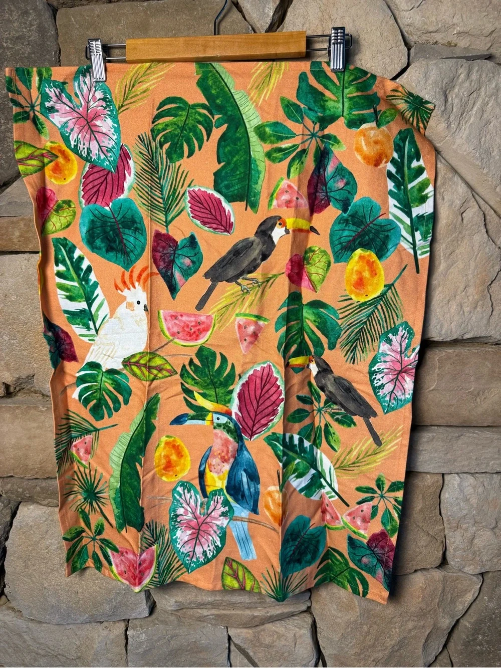 New🌟Anthropologie-Tropical Toucan Dish Towel